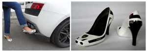 Designerschuh-Lamborghini mit Airbrushdesign