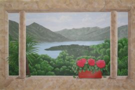 Wandmalerei mit Seesicht „Lago Maggiore“