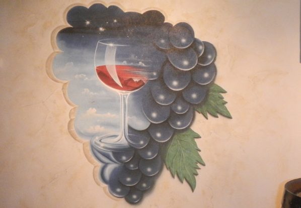 Wandmalerei im Weinkeller