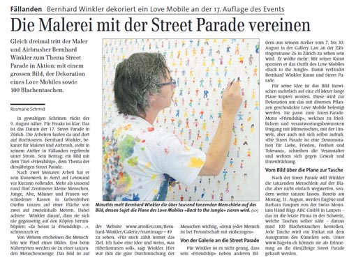 Die Kunst mit der Streetparade vereinen